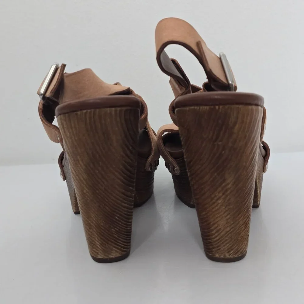 Korks‎ Kork-Ease 8 Sandals Platform Leather Open Toe Criss Cross 4